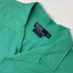 Polo Ralph Lauren Caldwell Silk Camp Shirt XL Green Loop Collar